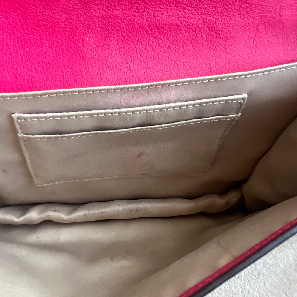 Coach Madison Pink Ruby Perforated Leather Crossbody Bag Gold‎ Chain Strap - Picture 8 of 14